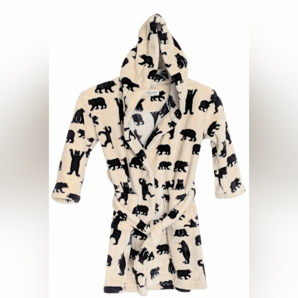 Little Blue House Kids Unisex (Medium/4-5) Cozy Belted Fleece Hooded Robe